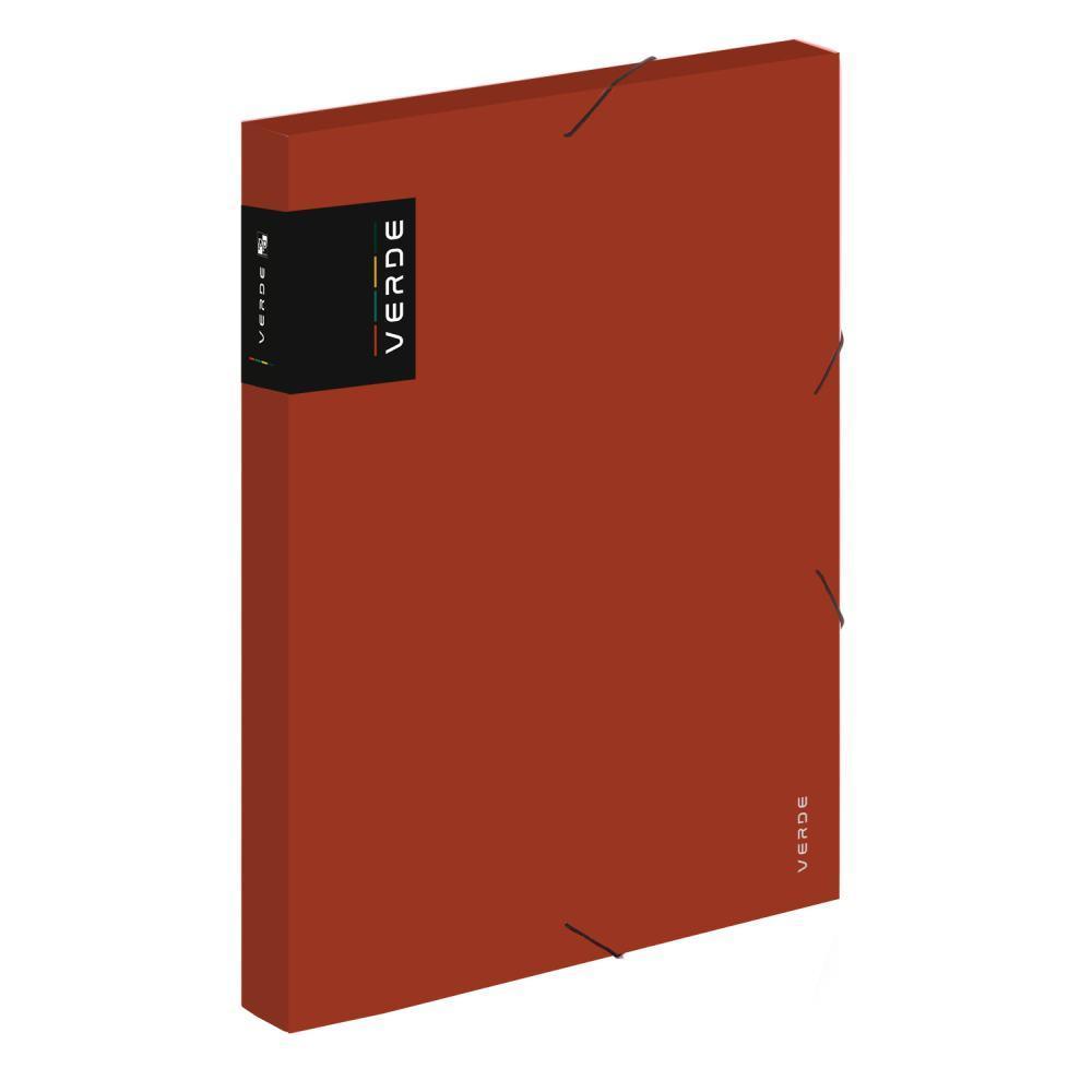 KARTON P+P box na spisy PP VERDE A4, cihlový