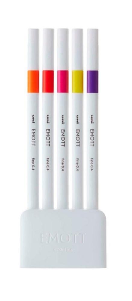 UNI popisovač Emott Liner sada č.2, PASSION 5 ks, mix barev