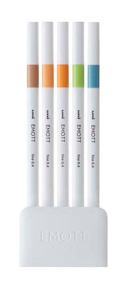 UNI popisovač Emott Liner sada č.6, NATURE 5 ks, mix barev
