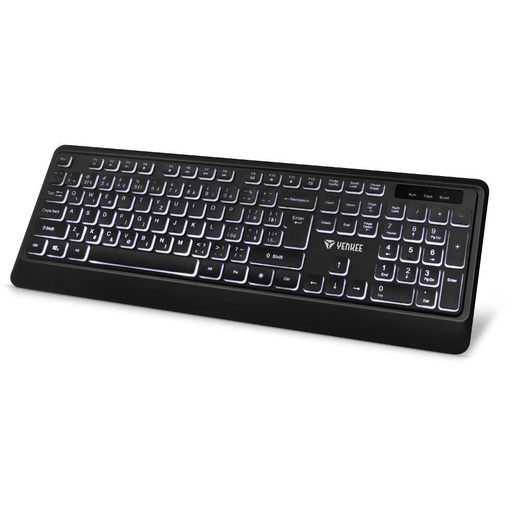 YENKEE klávesnice USB VISION černá podsvícená YKB 1025CS