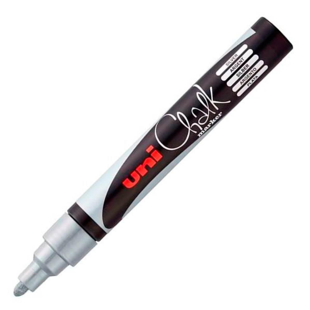 Popisovač křídový UNI PWE-5M 1,8-2,5 mm, stříbrný