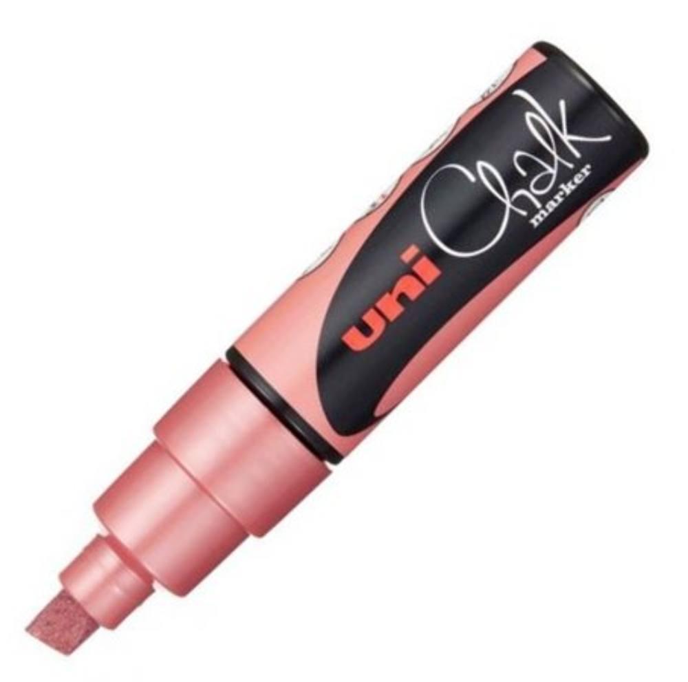 UNI popisovač křídový PWE-8K 8 mm, metalicky červený