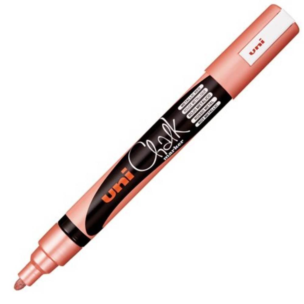 Popisovač křídový UNI PWE-5M 1,8-2,5 mm, metalicky červený