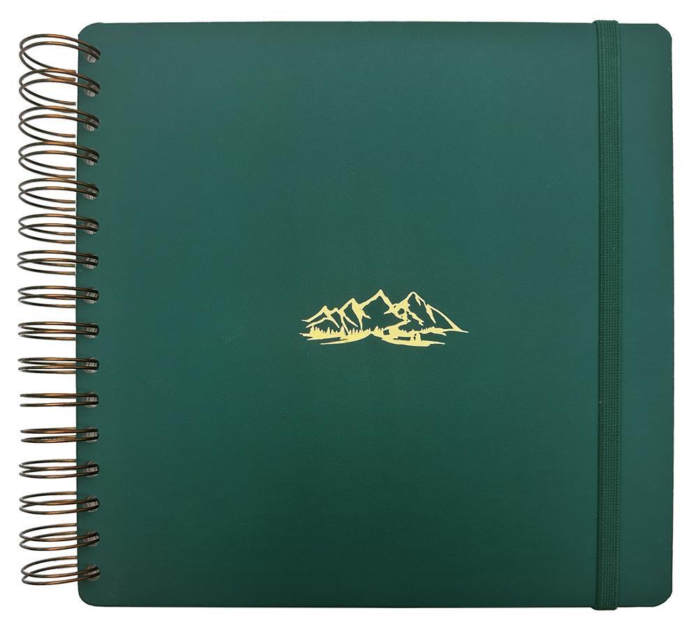 Baloušek Tisk album/Scrapbook - Luxi 210x210 - láhvově zelená- Hory