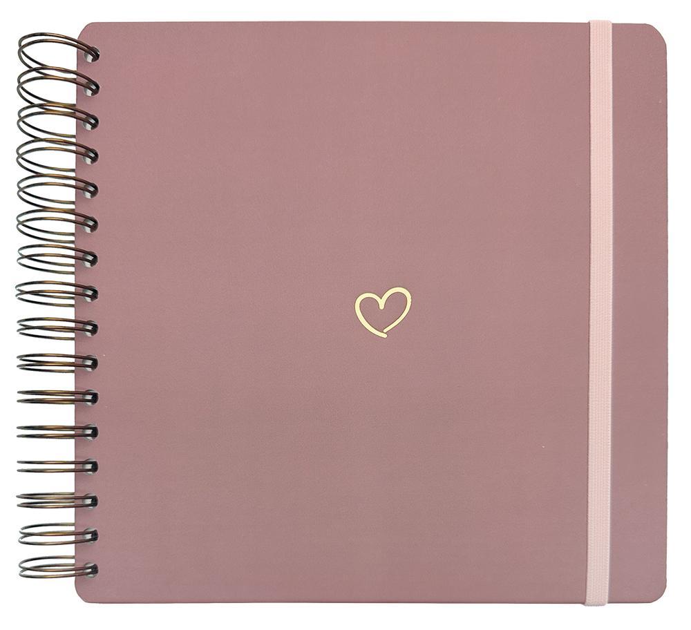 Baloušek Tisk album/Scrapbook - Luxi 210x210 - starorůžové - srdce