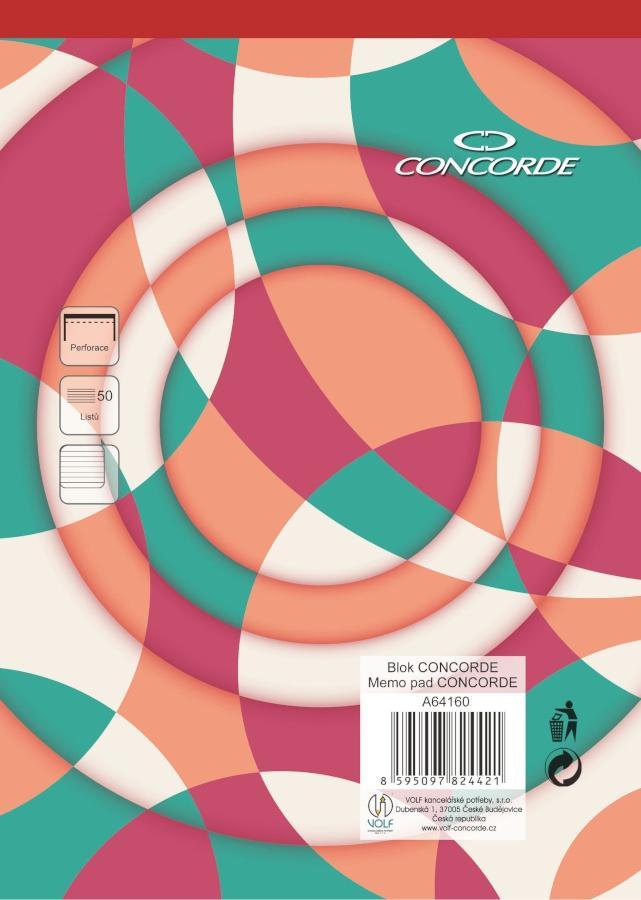 CONCORDE blok poznámkový A4 linkovaný, 50 listů