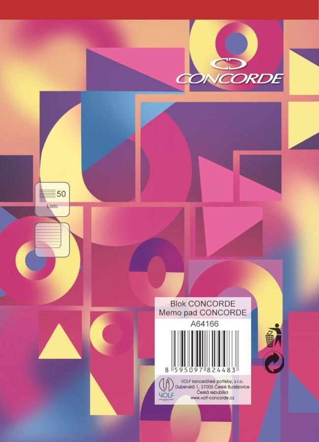 CONCORDE blok poznámkový A6 linkovaný 50 listů
