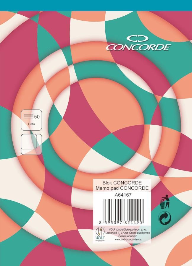 CONCORDE blok poznámkový A6 čistý 50 listů