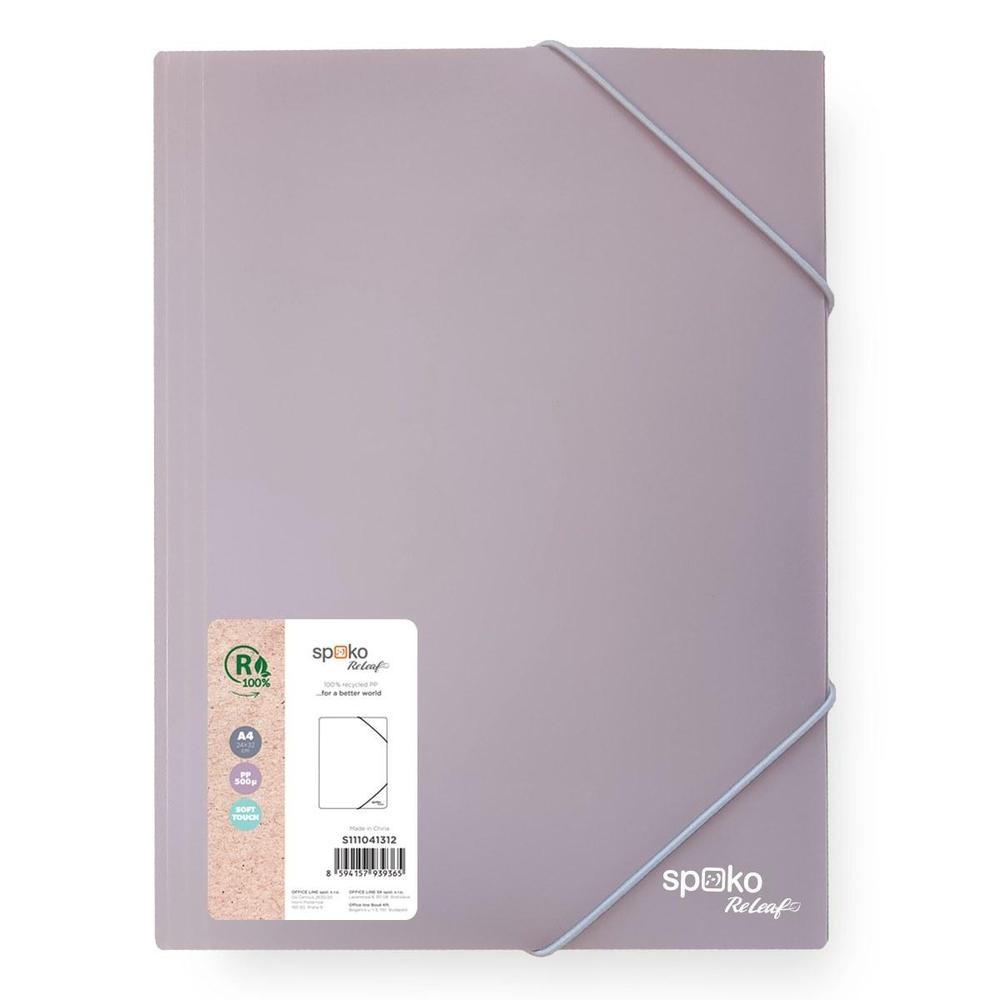 Mapa se 3 klopami a gumičkou PP A4 fialová