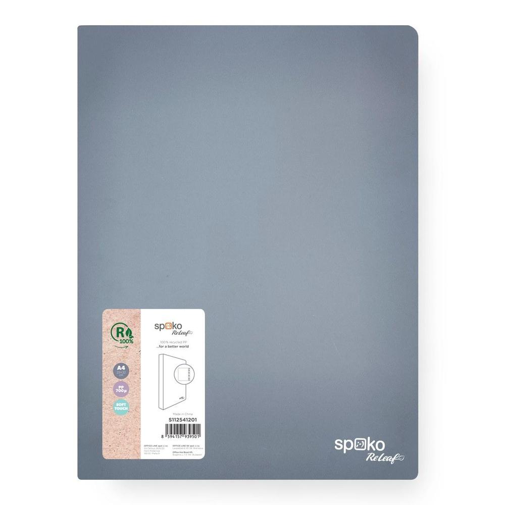Pořadač 4-kroužkový polypropylen Spoko ReLeaf A4 35 mm šedá