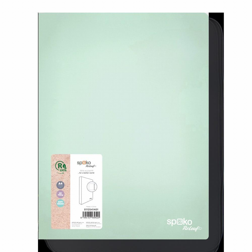 Pořadač 4-kroužkový polypropylen Spoko ReLeaf A4 35 mm zelená