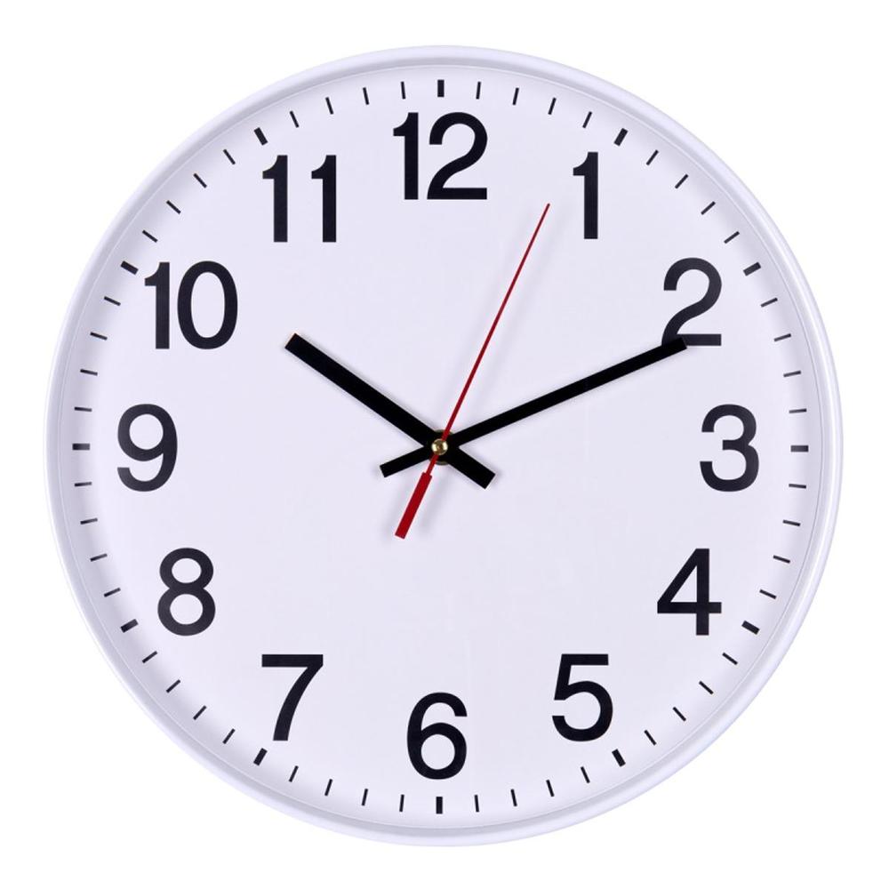 Hodiny nástěnné kulaté 30 cm bílé