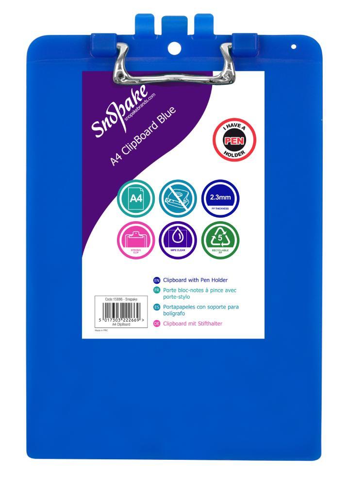 Snopake podložka na psaní s klipem PP A4 modrá