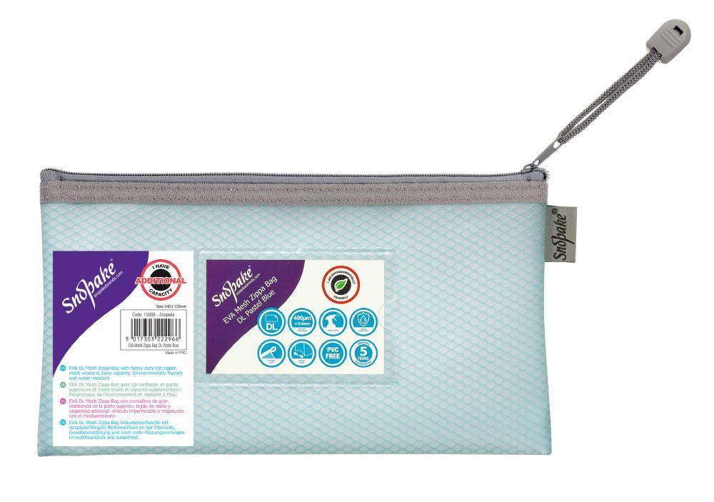 Snopake spisovka EVA se zipem DL pastelově modrá