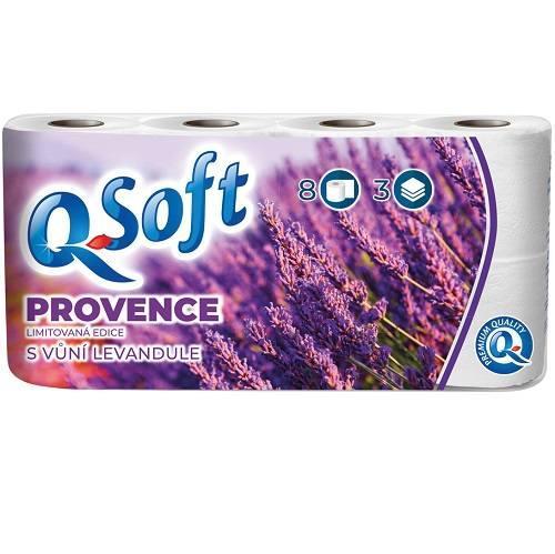 Papír toaletní Q Soft 3-vrstvý s vůní levandule / 8ks