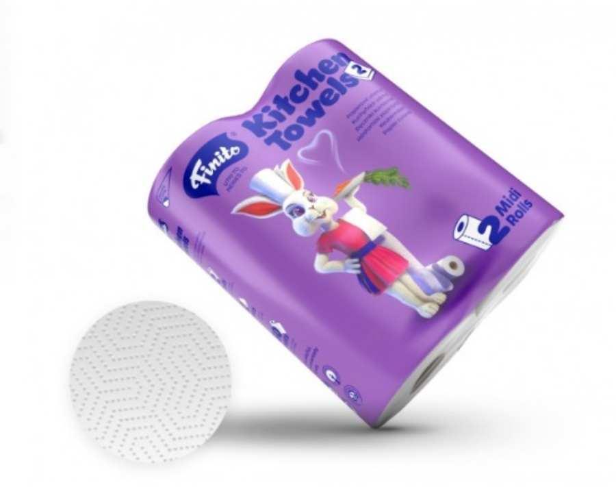 Papírová utěrka v roli FINITO 2-vrstvá celulóza, 2 x 10 m / 2 ks