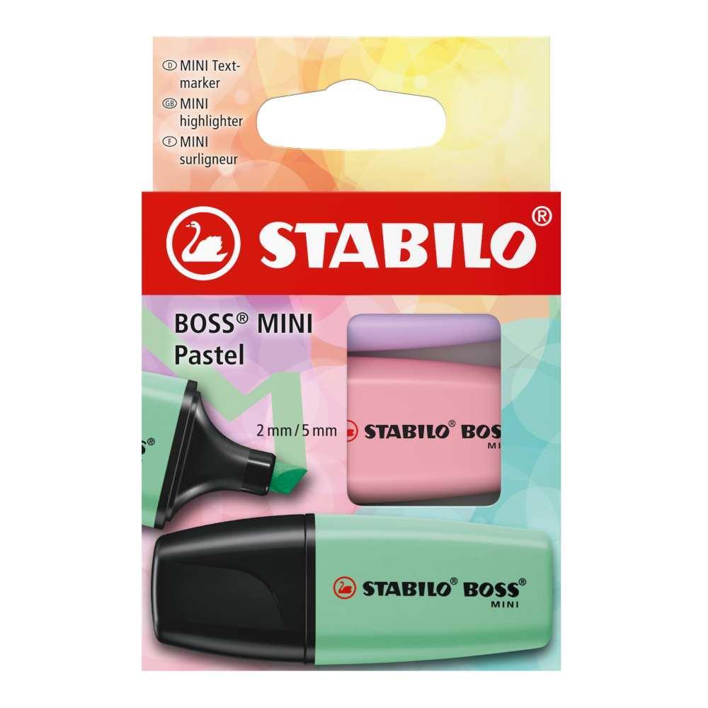 Zvýrazňovač STABILO BOSS MINI Pastel sada 3 ks