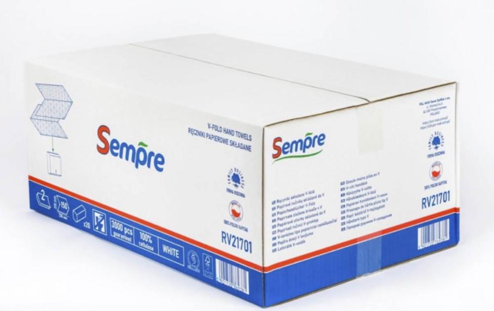 Ručník ZZ Sempre 2-vrstvý, celulóza 23 x 21 cm, 3000 ks (150 ks/ 20 bal.)