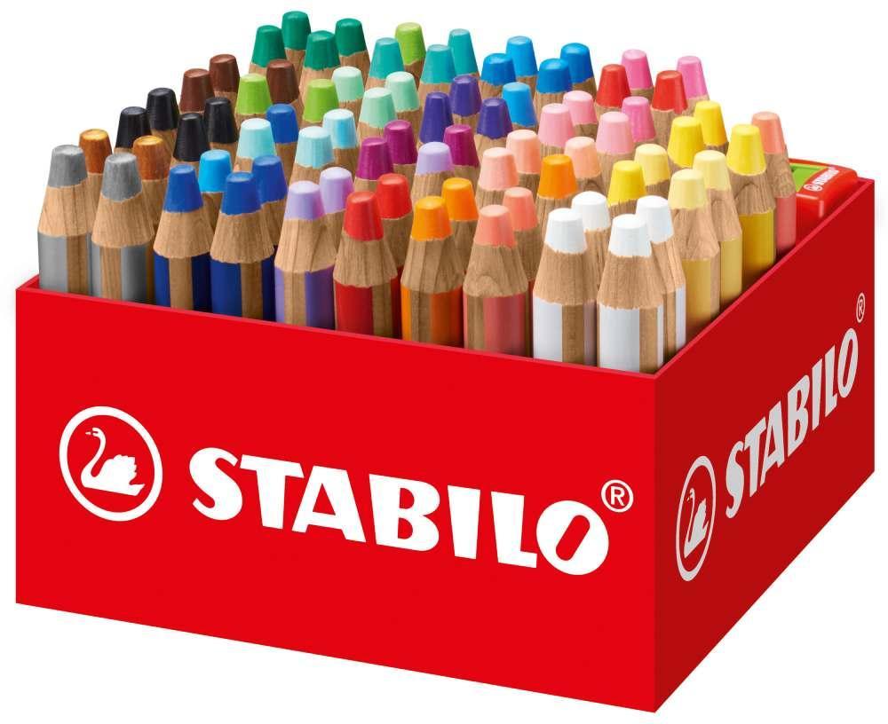 STABILO pastelky woody 3 in 1 sada 76 ks box se 4 ořezávátky