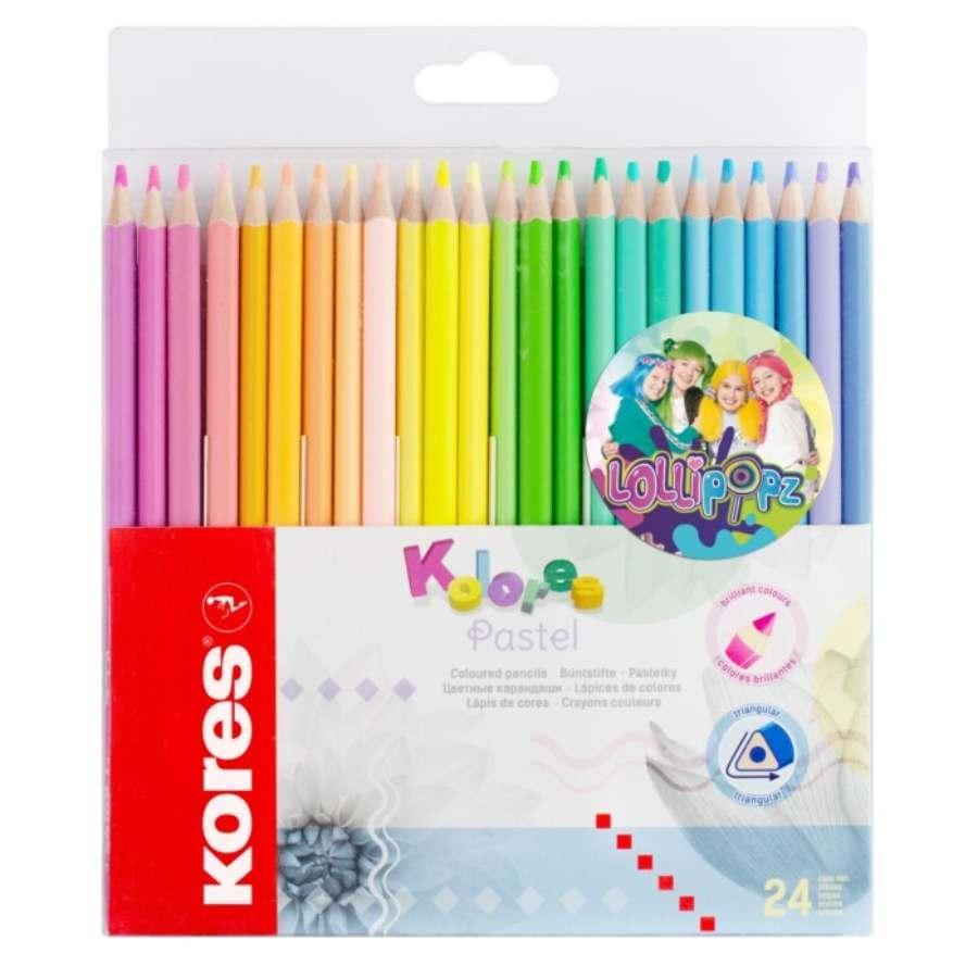 Kores pastelky trojhranné Pastel 24 ks LOLLIPOPZ