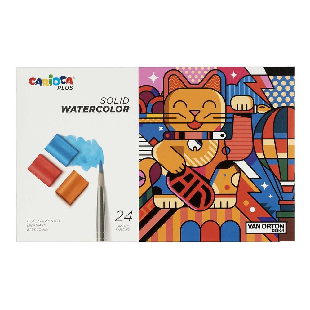 CARIOCA barvy akvarelové Solid pouzdro, 24 ks