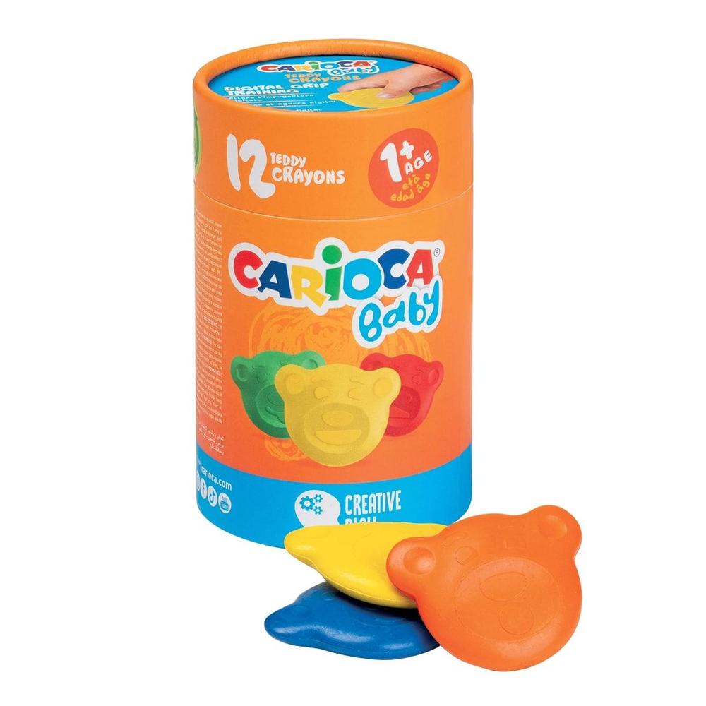 CARIOCA pastelky voskové Baby Teddy 1+ dóza 12 ks