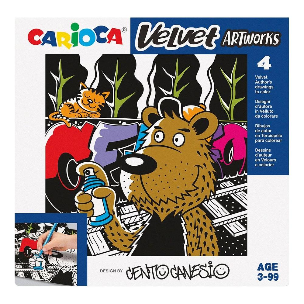 CARIOCA omalovánky sametové CENTO Graffiti 4 ks