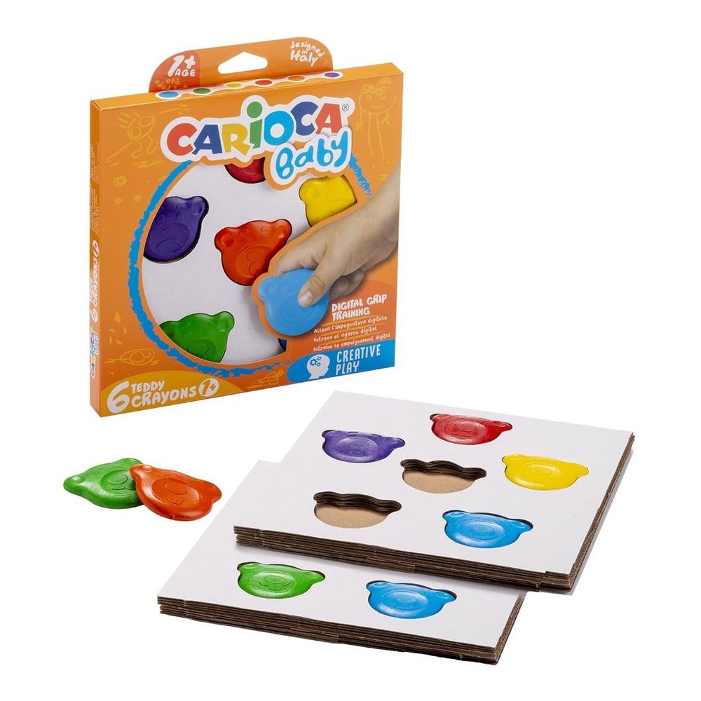 CARIOCA pastelky voskové Baby Teddy 1+ krabička 6 ks
