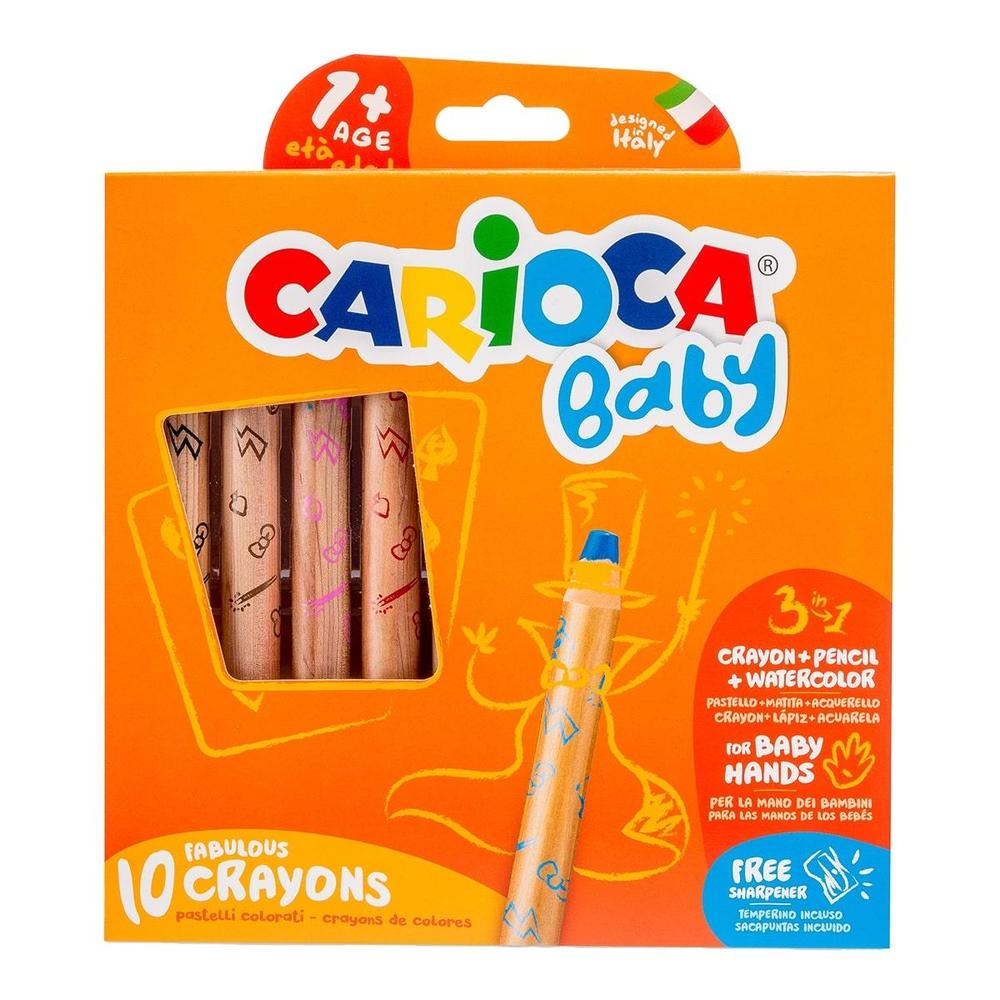 CARIOCA pastelky voskové 3 v 1 Baby 1+ 10 ks