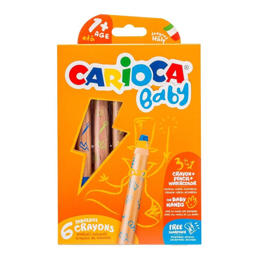 CARIOCA pastelky voskové 3 v 1 Baby 1+ 6 ks