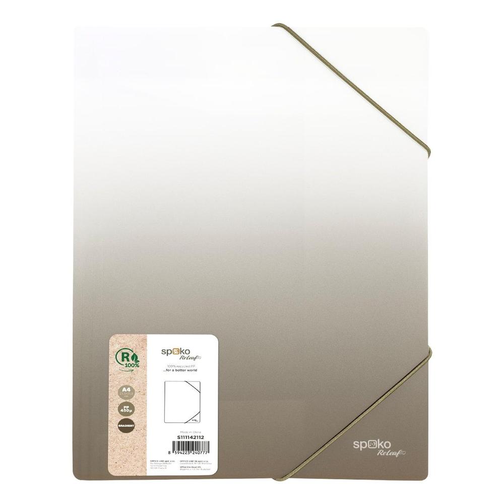 Spoko desky na spisy s gumičkou A4 PP, šedá