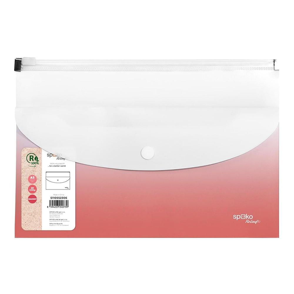 Spoko spisovka se zipem A5 PP kapsa s drukem, růžová