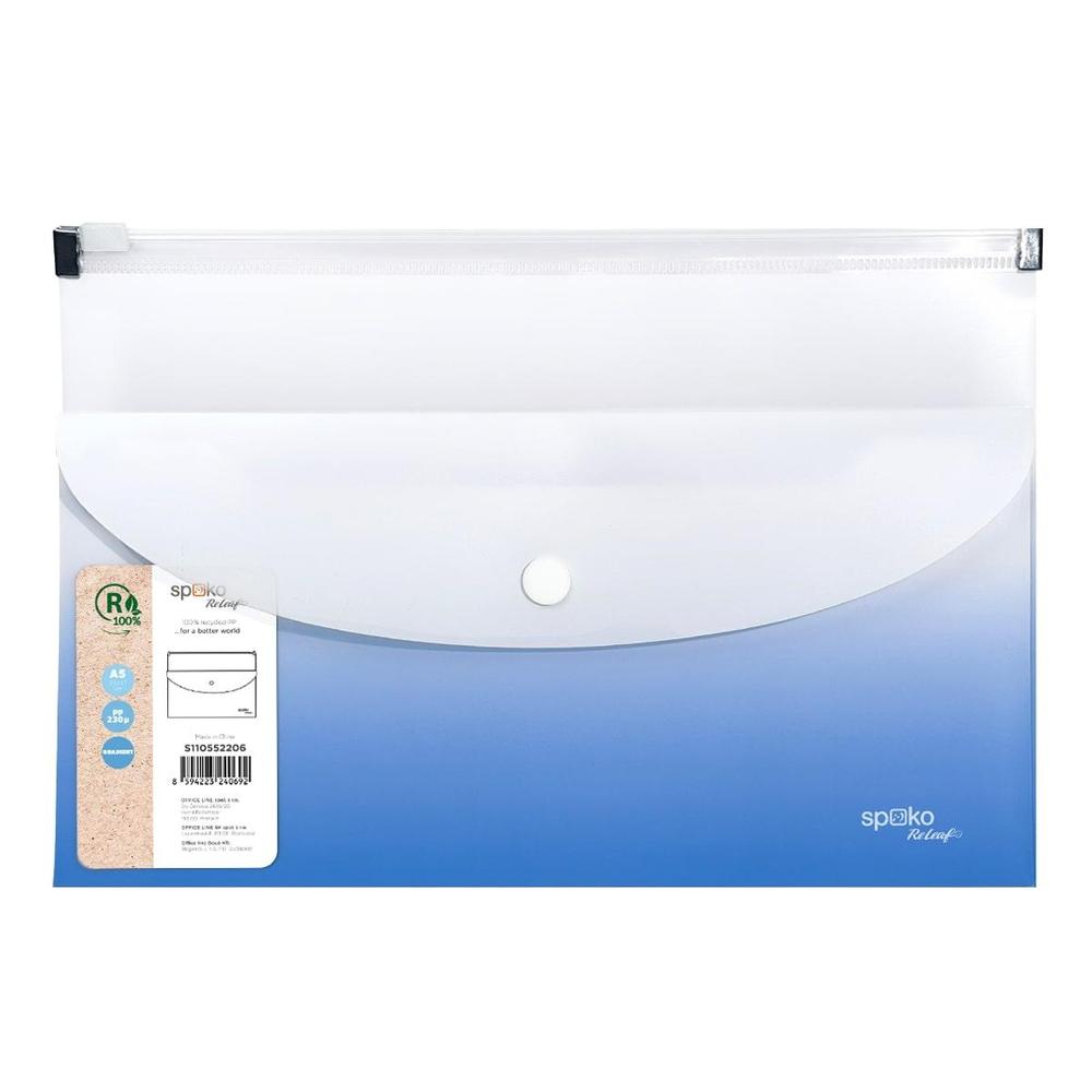 Spoko spisovka se zipem A5 PP kapsa s drukem, modrá