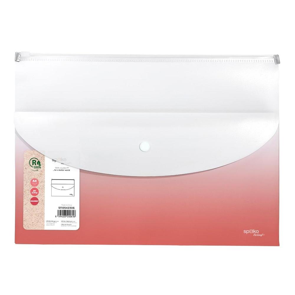 Spoko spisovka se zipem A4 PP kapsa s drukem, růžová