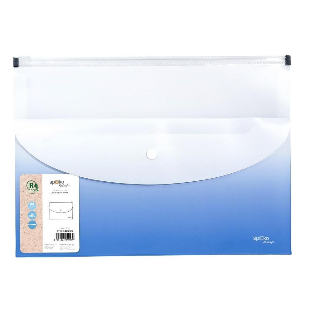 Spoko spisovka se zipem A4 PP kapsa s drukem, modrá