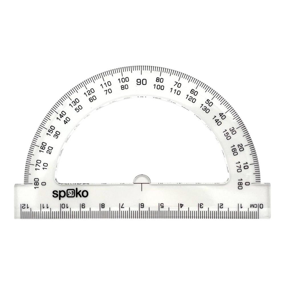 Spoko úhloměr 12 cm, 180 ° transparentní