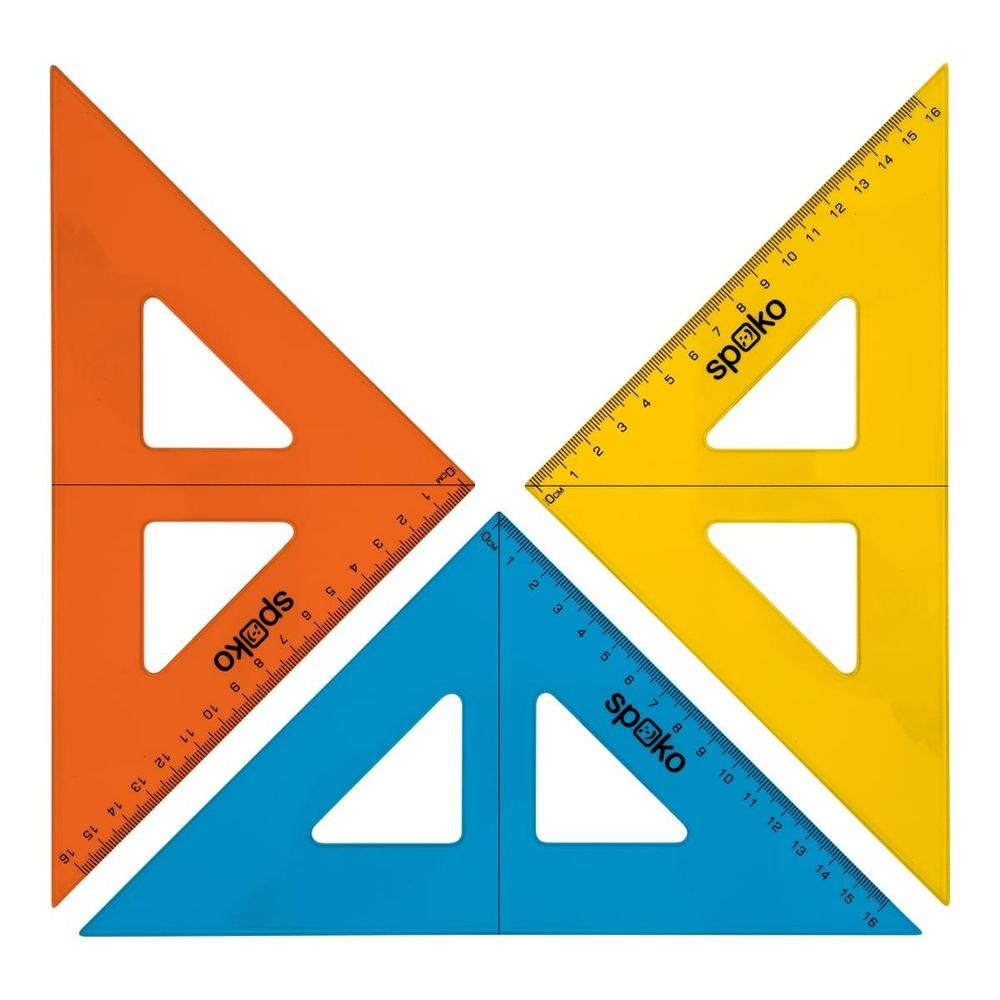 Spoko trojúhelník s ryskou 16 cm mix barev