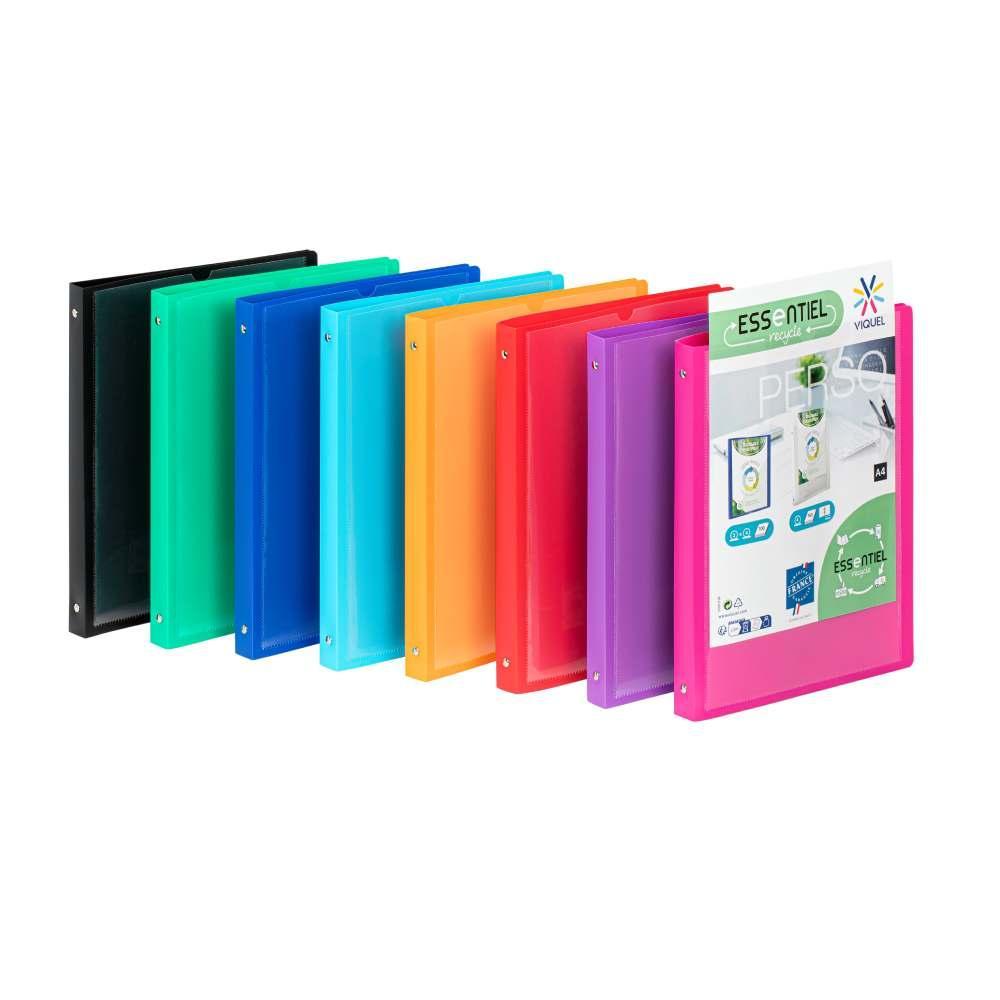Pořadač 4-kroužkový PP VIQUEL s kapsou A4 2,5 cm mix barev