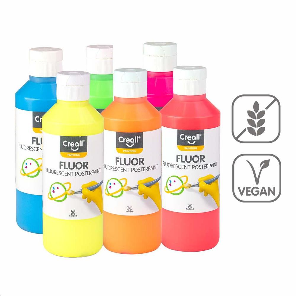 Creall barvy transparentní Fluor 6 × 250 ml mix barev