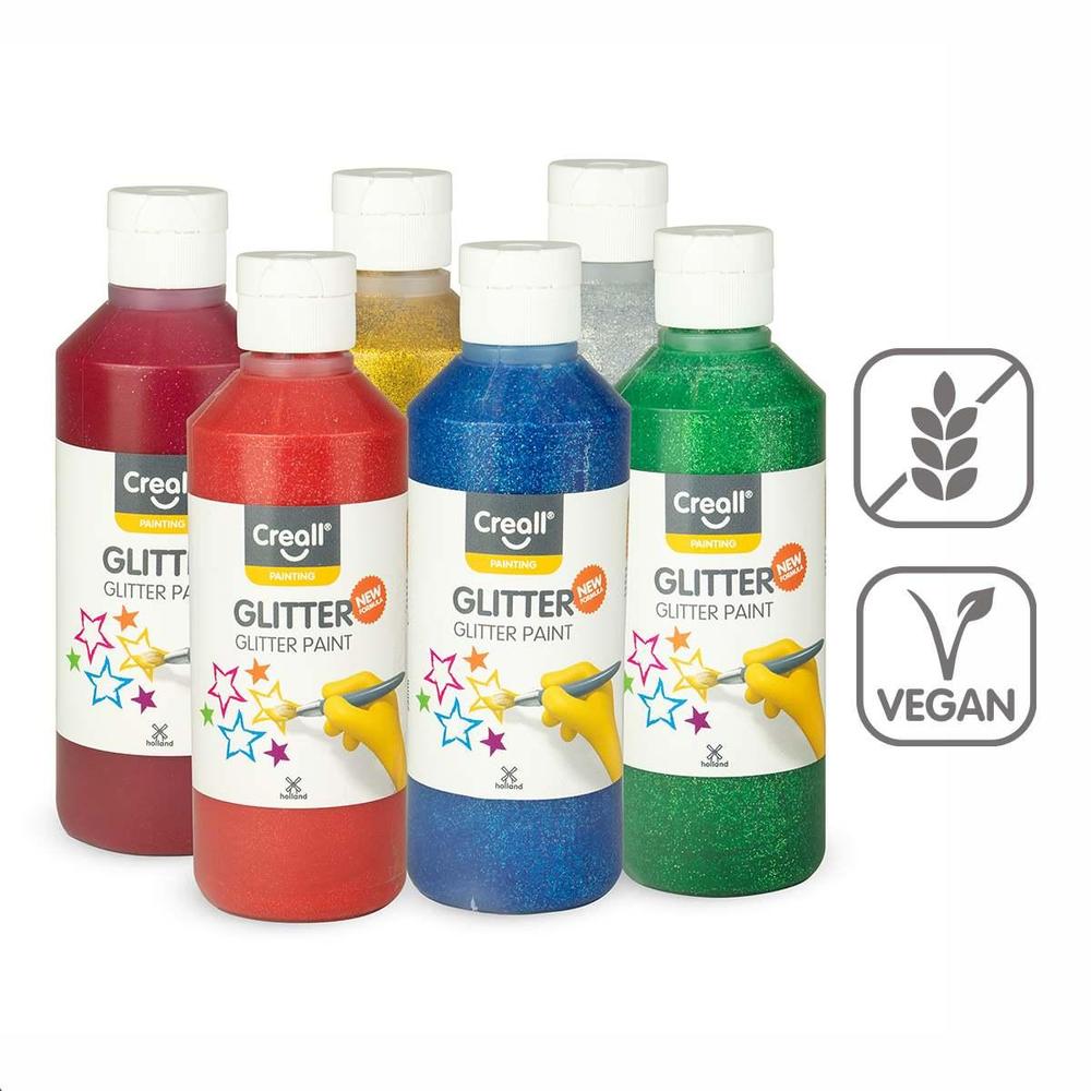 Creall barvy Glitter 6 × 250 ml mix barev