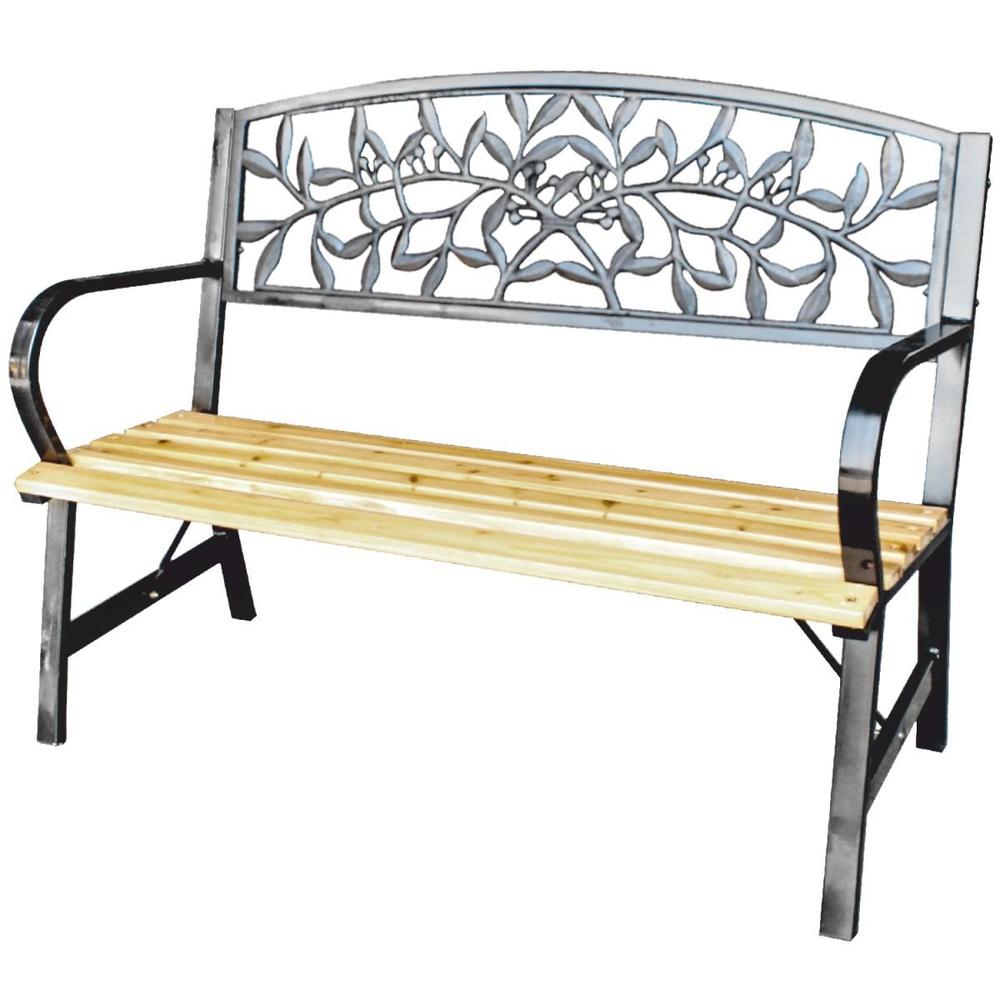 Zahradní lavička Sendy 120 cm přírodní dřevo/černá