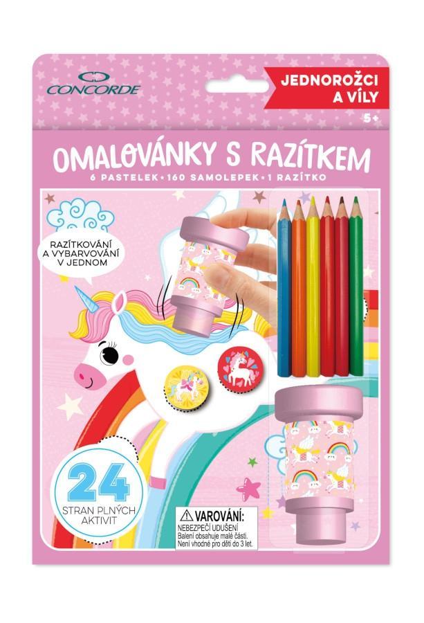 CONCORDE omalovánky s razítkem Jednorožci a víly
