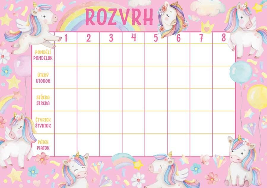 Rozvrh hodin A5 - Jednorožci