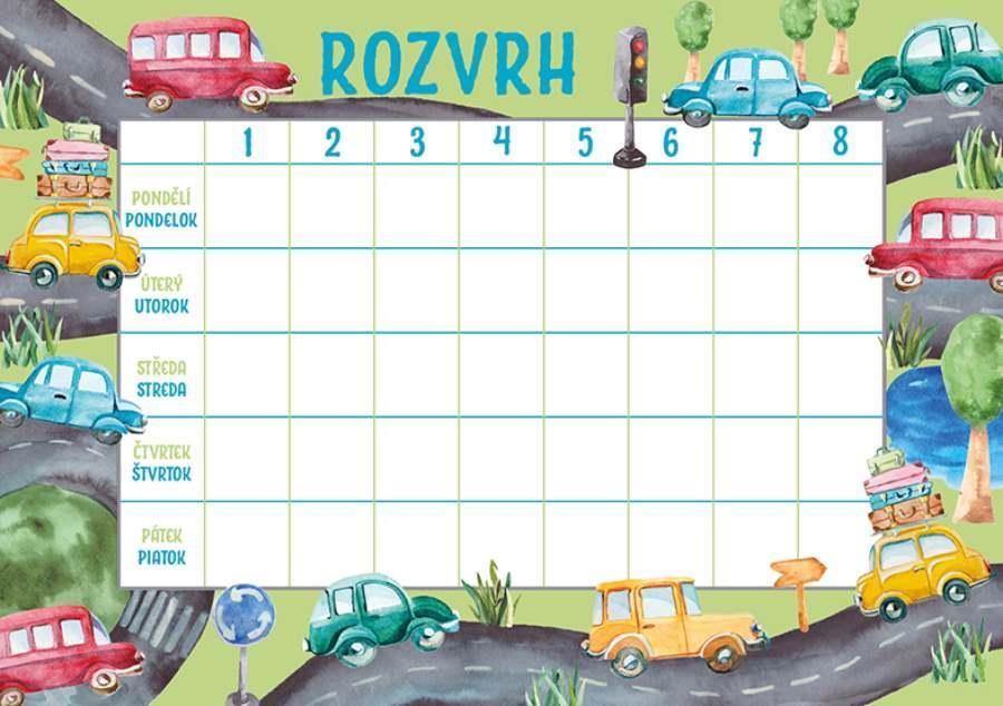 Rozvrh hodin A5 - Auta