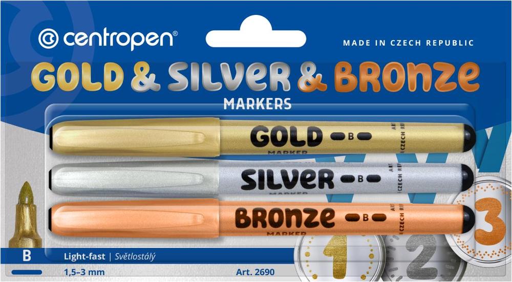 Centropen značkovač 2690/3 Gold+Silver+Bronze 1,8 mm