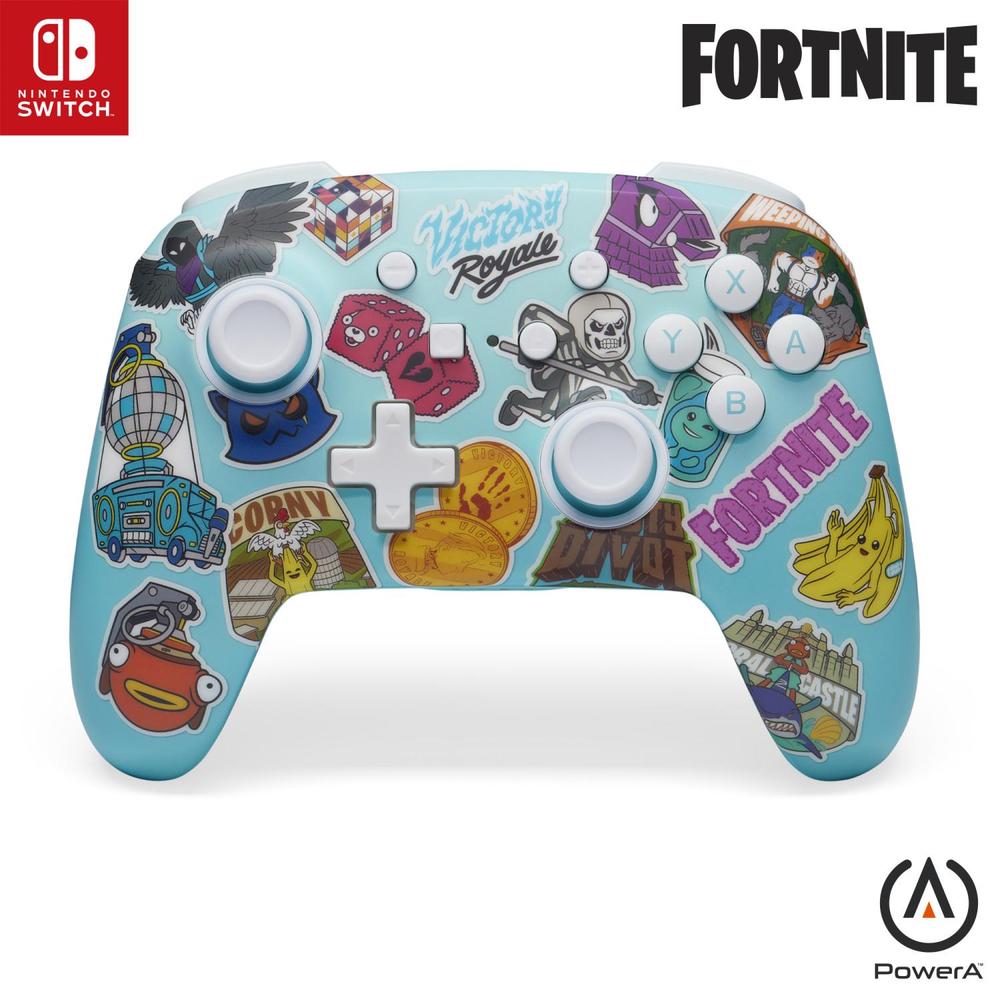 PowerA Bezdrátový herní ovladač Nintendo Switch - Sticker Mania - Fortnite