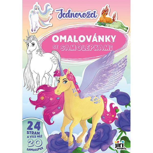 JIRI MODELS omalovánky A4 se samolepkami Jednorožci