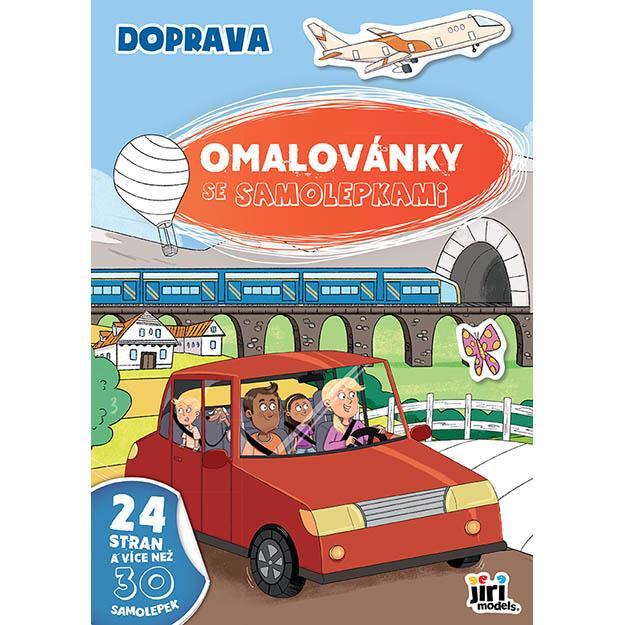 JIRI MODELS omalovánky A4 se samolepkami Doprava