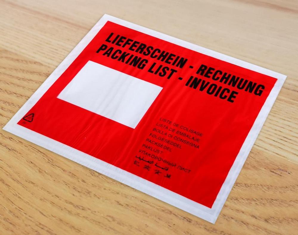 Obálka na dokumenty červený přední díl potisk C5 230 x 170, 30 my, 1000 ks