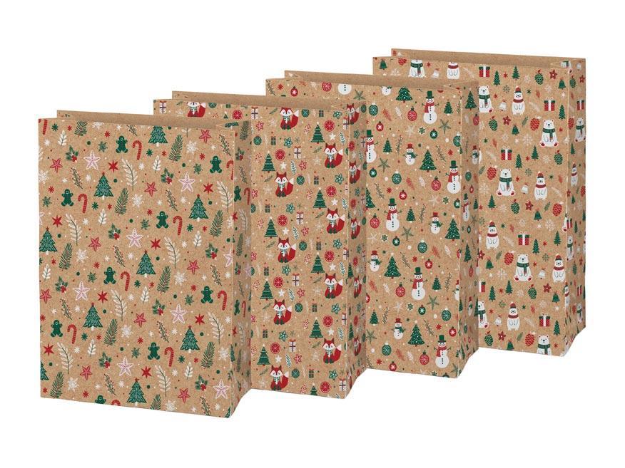 MFP sáček papírový vánoční KRAFT 4 26x36x12cm mix